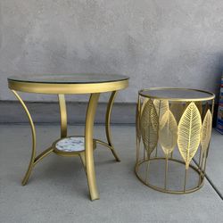 Gold Round Coffee/end Tables