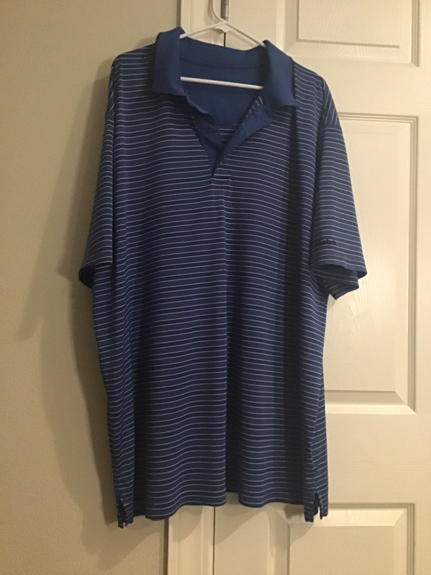 Mens Big & Tall Reebok Blue Stripe Polo Shirt