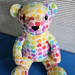 Rare Find! Beeposh Melissa & Doug Groovy Peace Hope Teddy Bear Plush