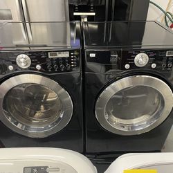 Black LG front Loader Washer And Dryer Set 