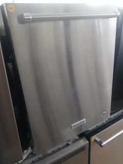 KitchenAid stainless steel dishwasher with stainless tub