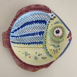 Vietri Italian Hand Painted Fish Dish 