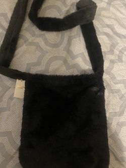 Black Furry Purse 