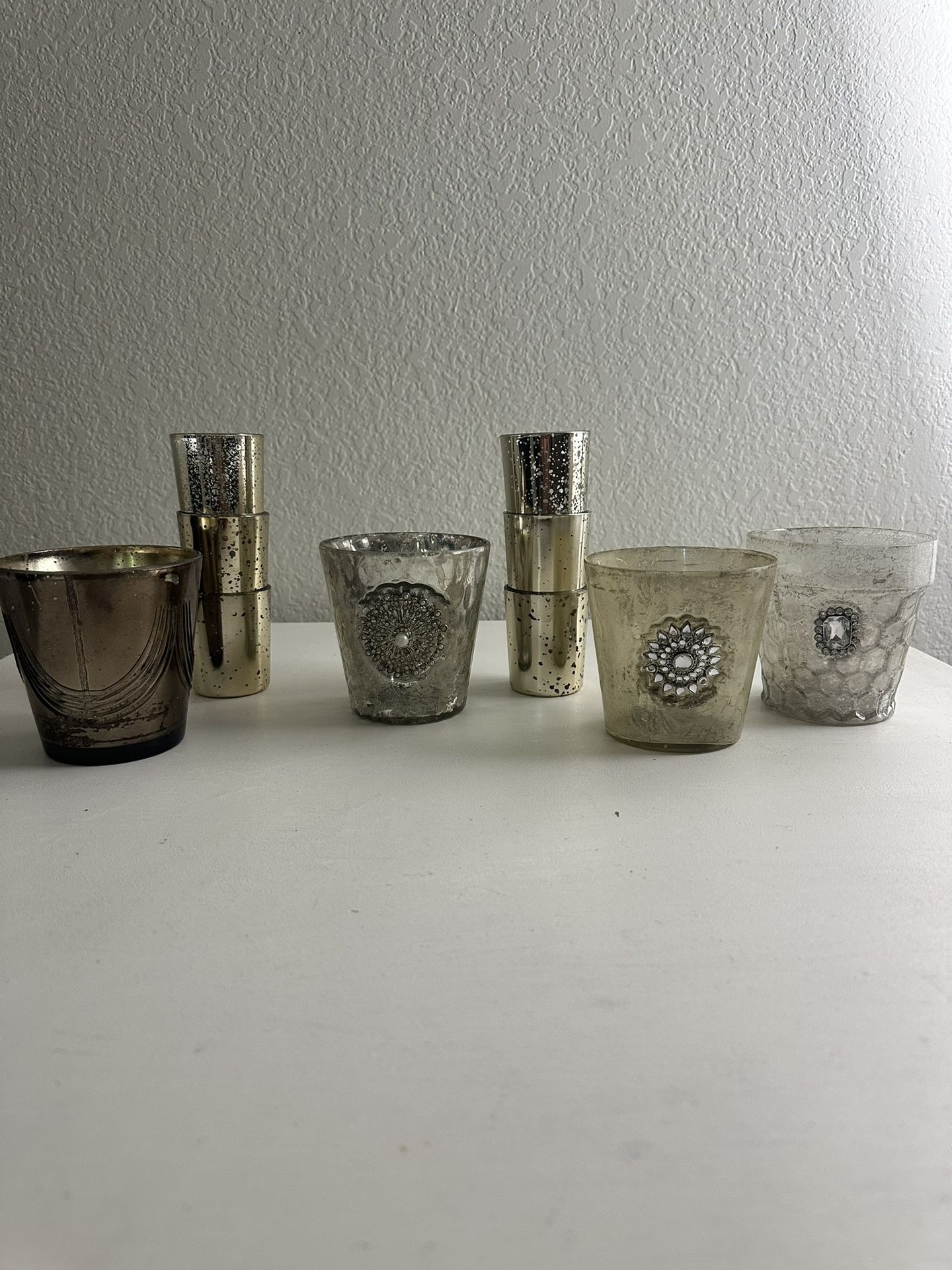 10 Mercury Glass Candle Holders