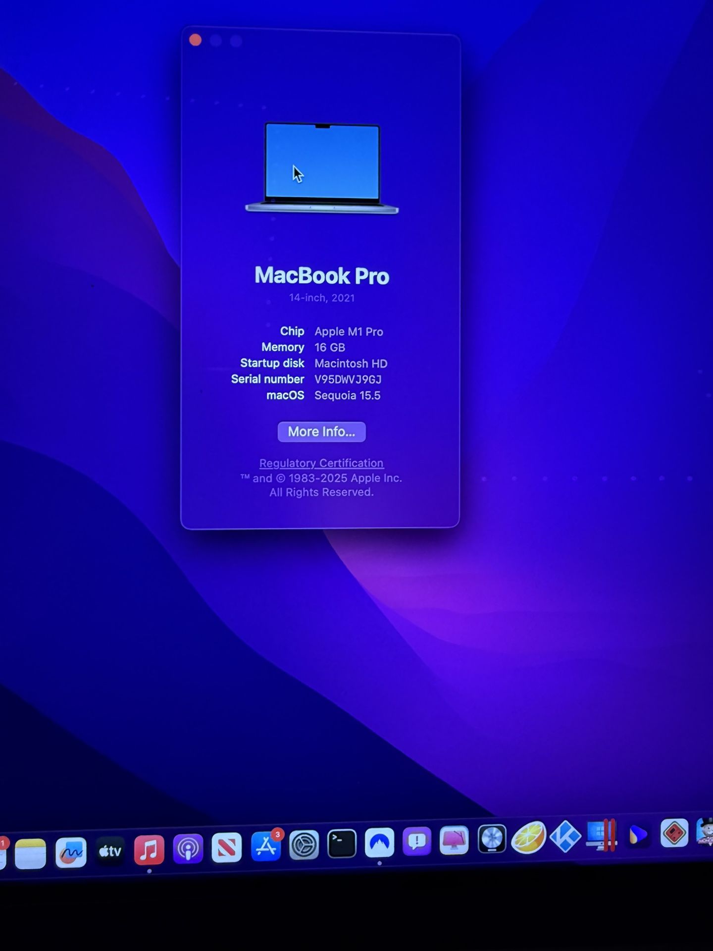 Apple 2021 MacBook Pro(14-inch M1 Pro Chip With 8 Core CPU & 14core GPU, 16GB RAM, 512 SSD)