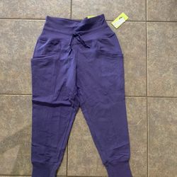 Purple jogger pants with adjustable waistband small