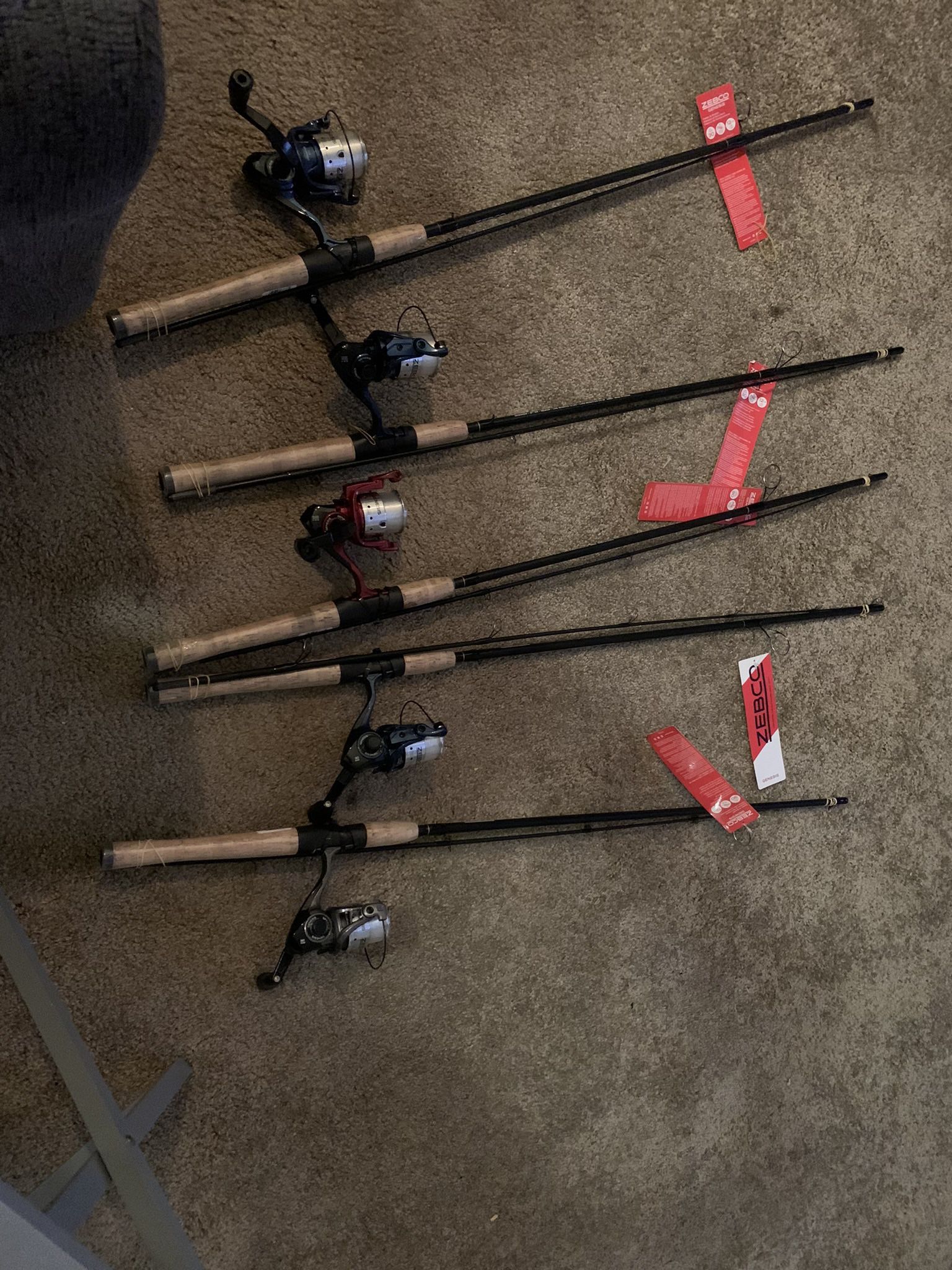 Brand New Zebco Fishing Rods. Have 10. 2 Are Close Face 8 Open Face. $20 A Piece. 