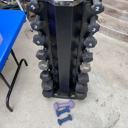 Iron Grip Dumbbells And Rack 