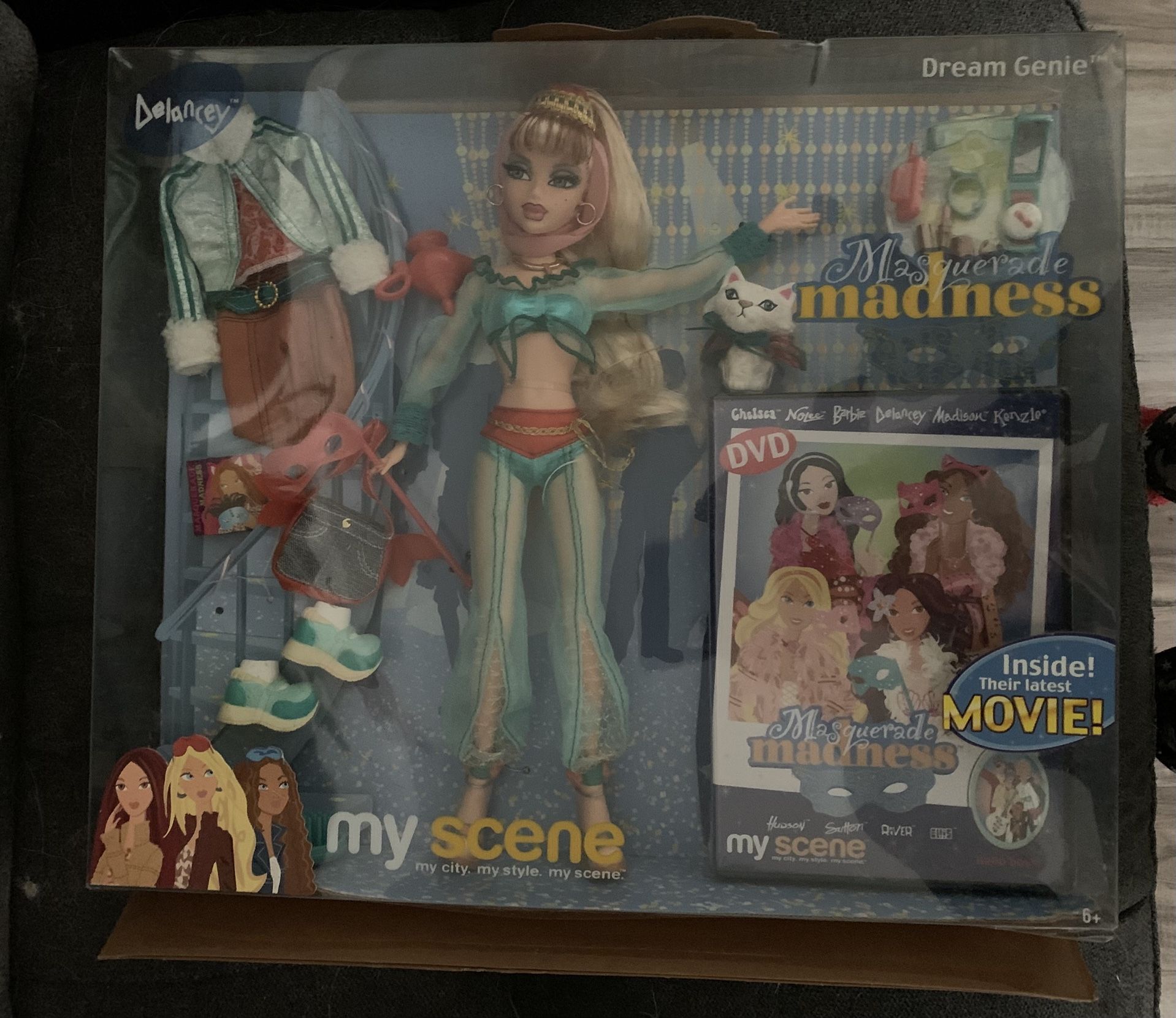 Barbie My Scene Masquerade Madness Dream Genie Delancey Doll Please note, the glue on bottom has come undone due to age and the elastic band that held