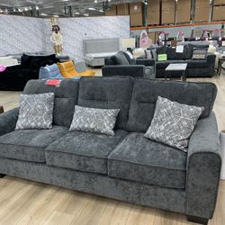 Charcoal Fabric Sofa