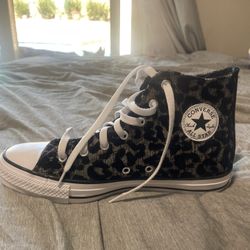 Cheetah Print Canvas Converse. 6.5 Youth. Never Worm With Tags 