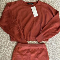 Knit Sweater And Skirt Two Piece Set Size S