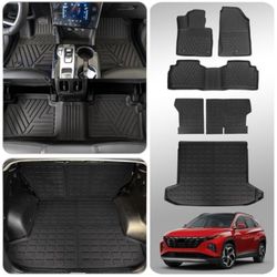 Alfombrillas compatibles con Hyundai Tucson 2022, 2023, 2024 2025, alfombrilla de carga de elastómero termoplástico (TPE), protector de asiento traser