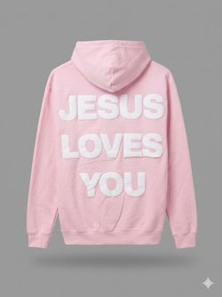 Jesus Loves You Pink Graphic Hoodie