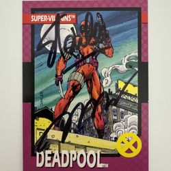 DOUBLE SIGNED Marvel Impel Super-Villains #43 (“Deadpool Rookie”) - 1992