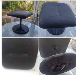 Square Leather Pedestal Ottoman, Footrest 17"X17"X15"H