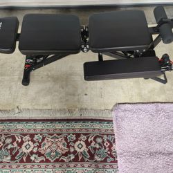 Folding Workout Bench With Resistance Bands
