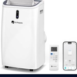 DR.PREPARE 14,000 BTU Portable Air Conditioner with WiFi Enabled, Cooling, Dehumidifier, Fan & Sleep