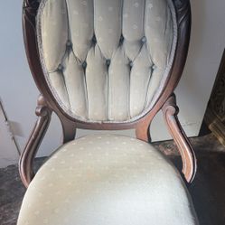 Vintage Victorian Eastlake Style Parlor Chair with Tufted Upholstery 