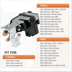 Front Left Door Lock Actuator Compatible with 2000-2007 Cadillac Escalade Chevy Silverado Suburban Tahoe GMC Sierra Yukon, Door Latch Assembly