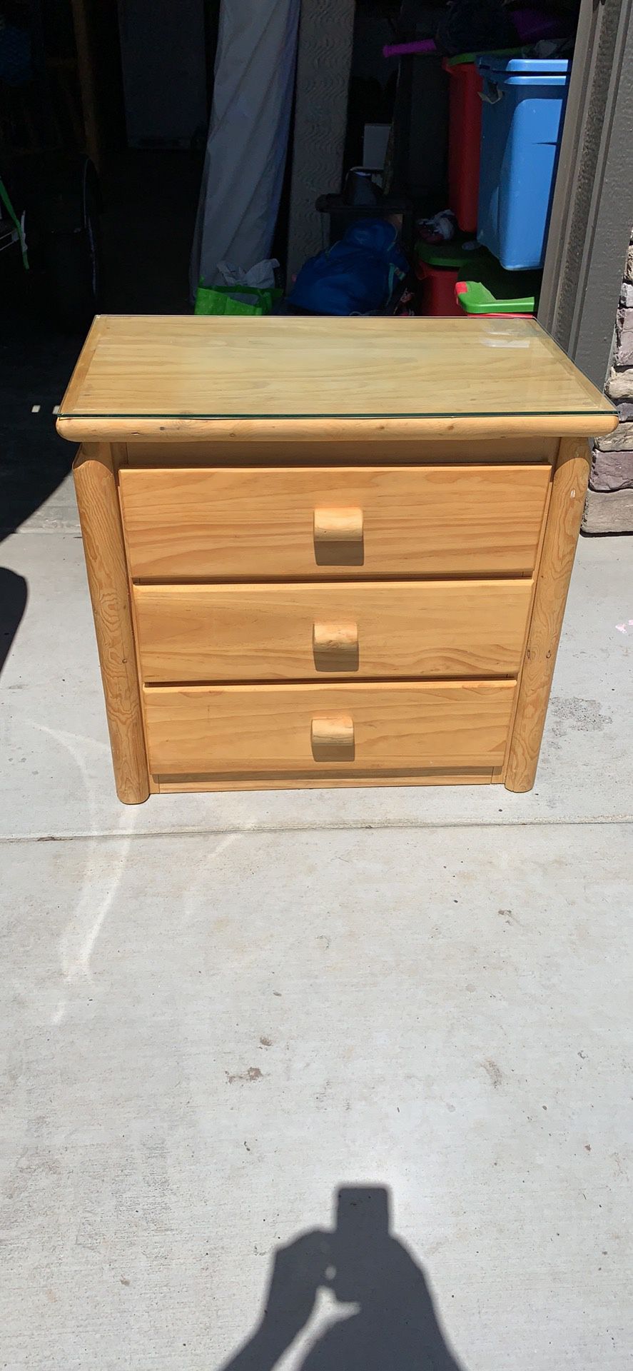 Custom pine log dresser and tables