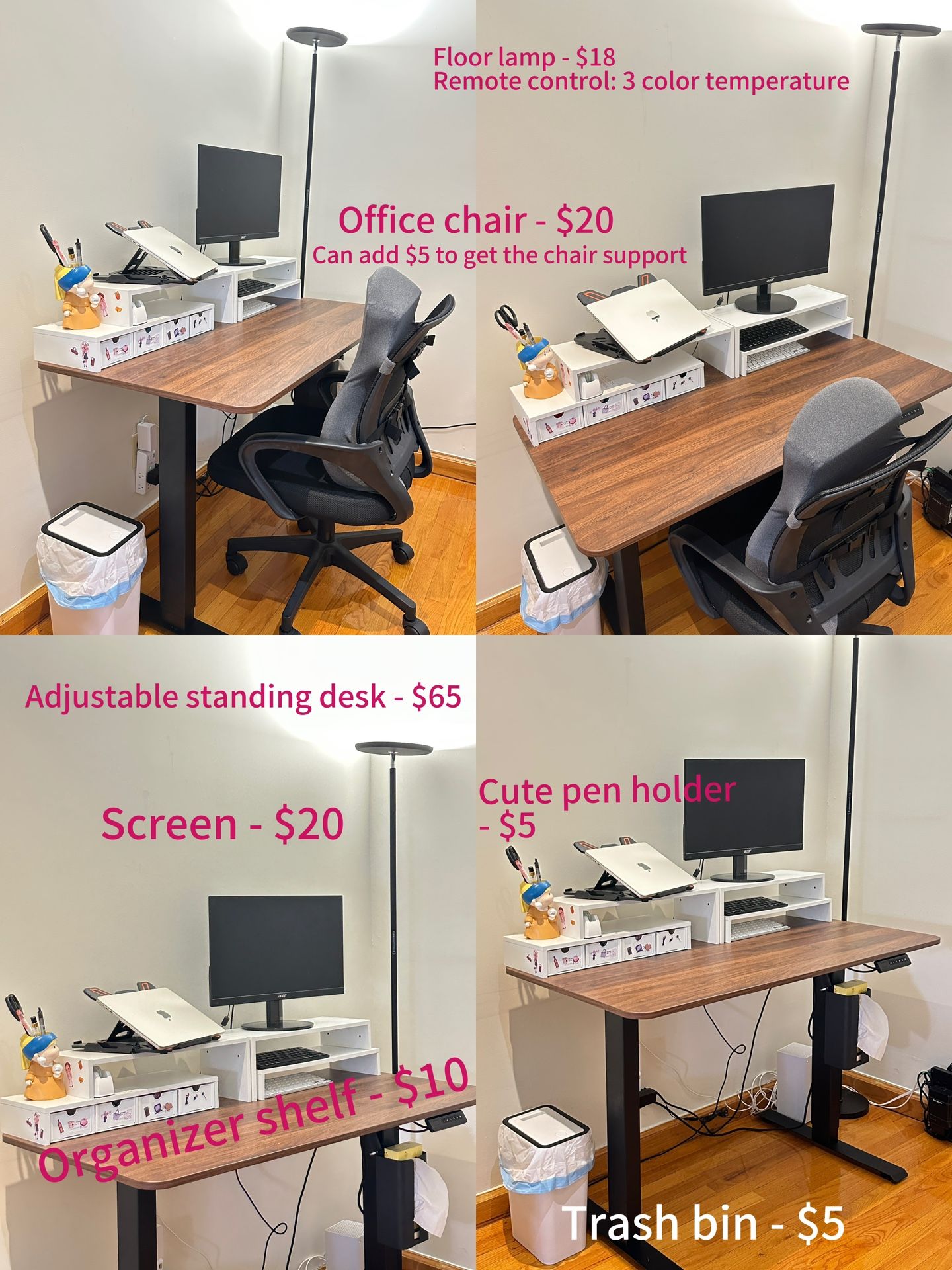Moving Sale – Full home office setup - Desk/Chair/Lamp/Screen