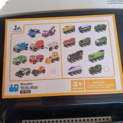 New SainSmart Jr. Wooden Train Cars, 10 PCS set. 