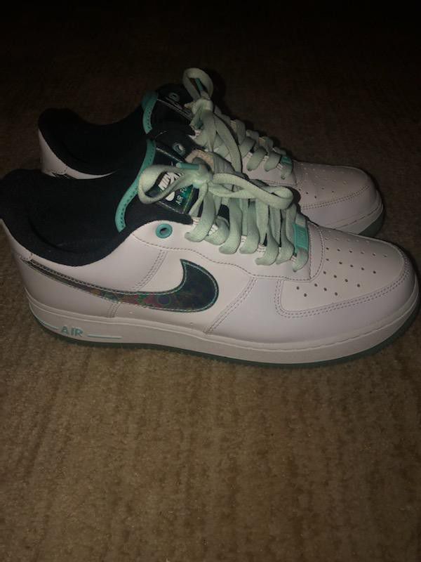 Air Force Ones Turquoise And White Size 9 