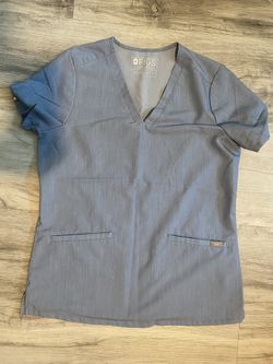 FIGS Heather Indigo - Casma shirt; Size Small