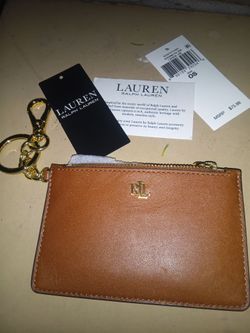 Lauren Ralph Lauren Leather Coin Purse Key Fob wallet