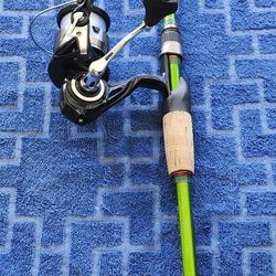awesome freshwater spin combo .carrot stick wild/wild green pro with a brand new 13 Aerios 5.0 reel✔️🐟$135