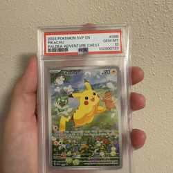 Pikachu Paldea Adventure Chest Promo Psa 10 