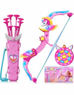 Unicorn Bow Arrow Toy for Girls Ages 3-12, 6 Magic Lights, Quiver & Target - pickup from Northridge area