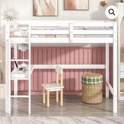 Twin Loft Bed Frame With Desk 