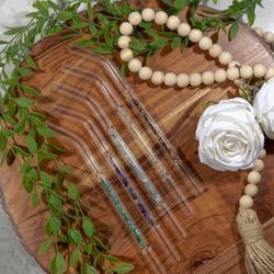 Natural Gemstones Crystals Glass Straws Party Favors Or Gifts