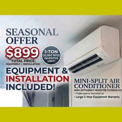 A/C MINI SPLITS 12000 Btu 1 ton (I N S T A L L E D) All sizes Available