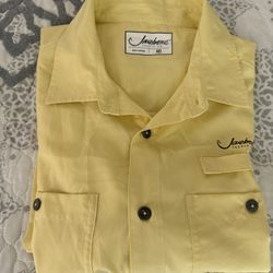 Men’s Jawbone Tackle Co, Size Med, (Yellow) Vented Fishing Shirt, Boating, Deep Sea Angler 