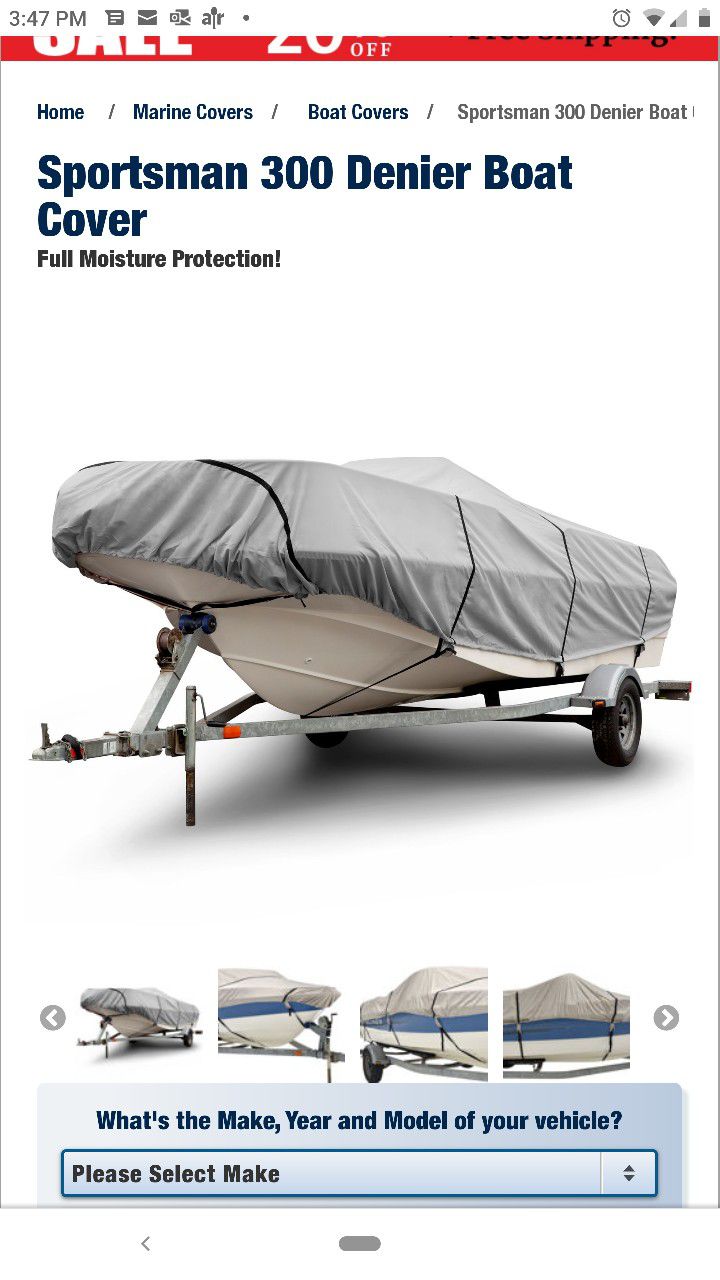 17 to 19 Foot Boat Cover