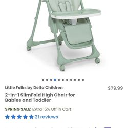 Little Folks by Delta Children

2-in-1 SlimFold High Chair for Babies and Toddler