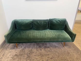 Green Velvet Sofa / Couch – 72” Wide $150
