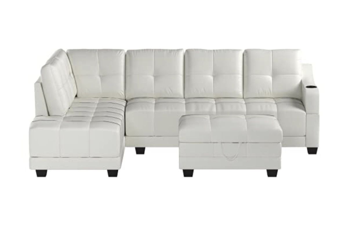 White Sofa L