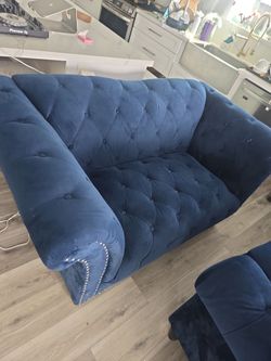 blue sofa 3 pièces