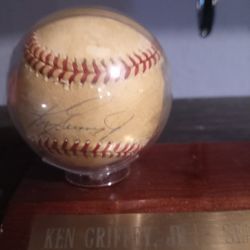 Ken Griffey Jr Hand Signed Baseball.