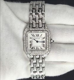 Cartier Panthère Small, 23mm, Steel Custom Watch - Natural Diamonds WSPN0013 Box and Papers