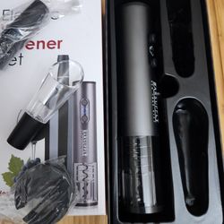 Electric Wine Bottle Opener Set, 4 Piece Set, Automatic Corkscrew Wine Opener