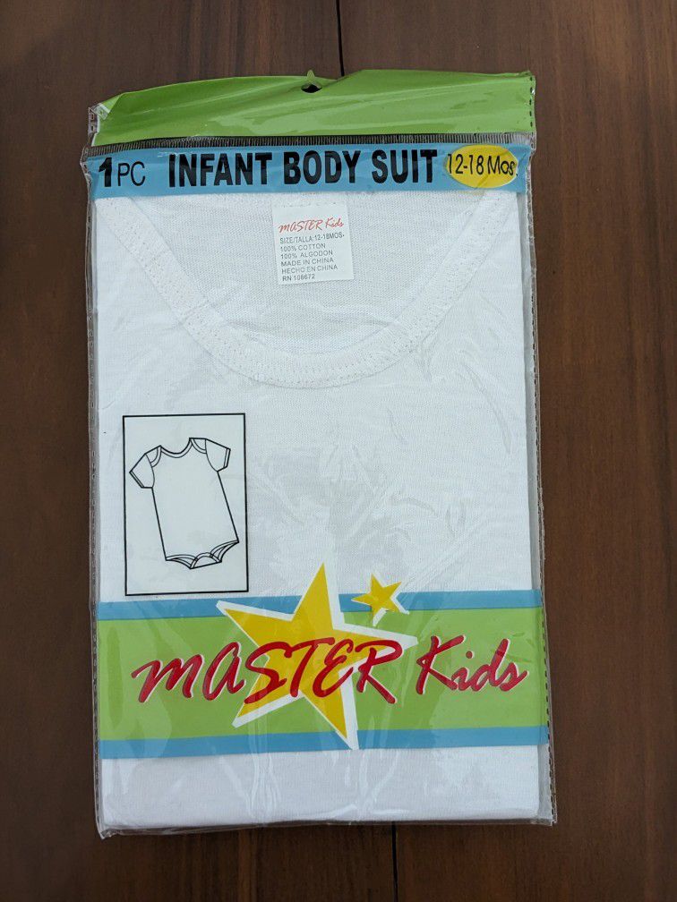 Master Kids Infant Bodysuit (Onesie), 12-18 Months