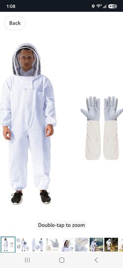 New Bee Suit with hood and gloves for beekeeping wasps size XXL