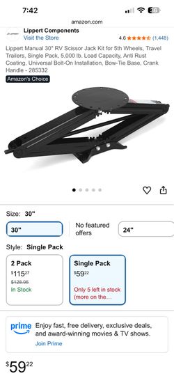 30” RV Scissor Jack