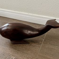 Elegant Wooden Whale Sculpture