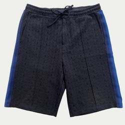 Lanvin Paris FW21 Monogram Jacquard Side Stripe Track Shorts XL